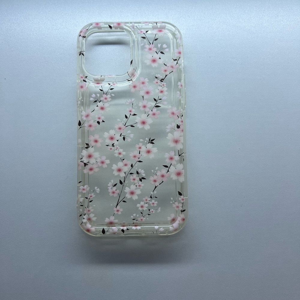 White flower vine clear phone case Apple 13 pro max
